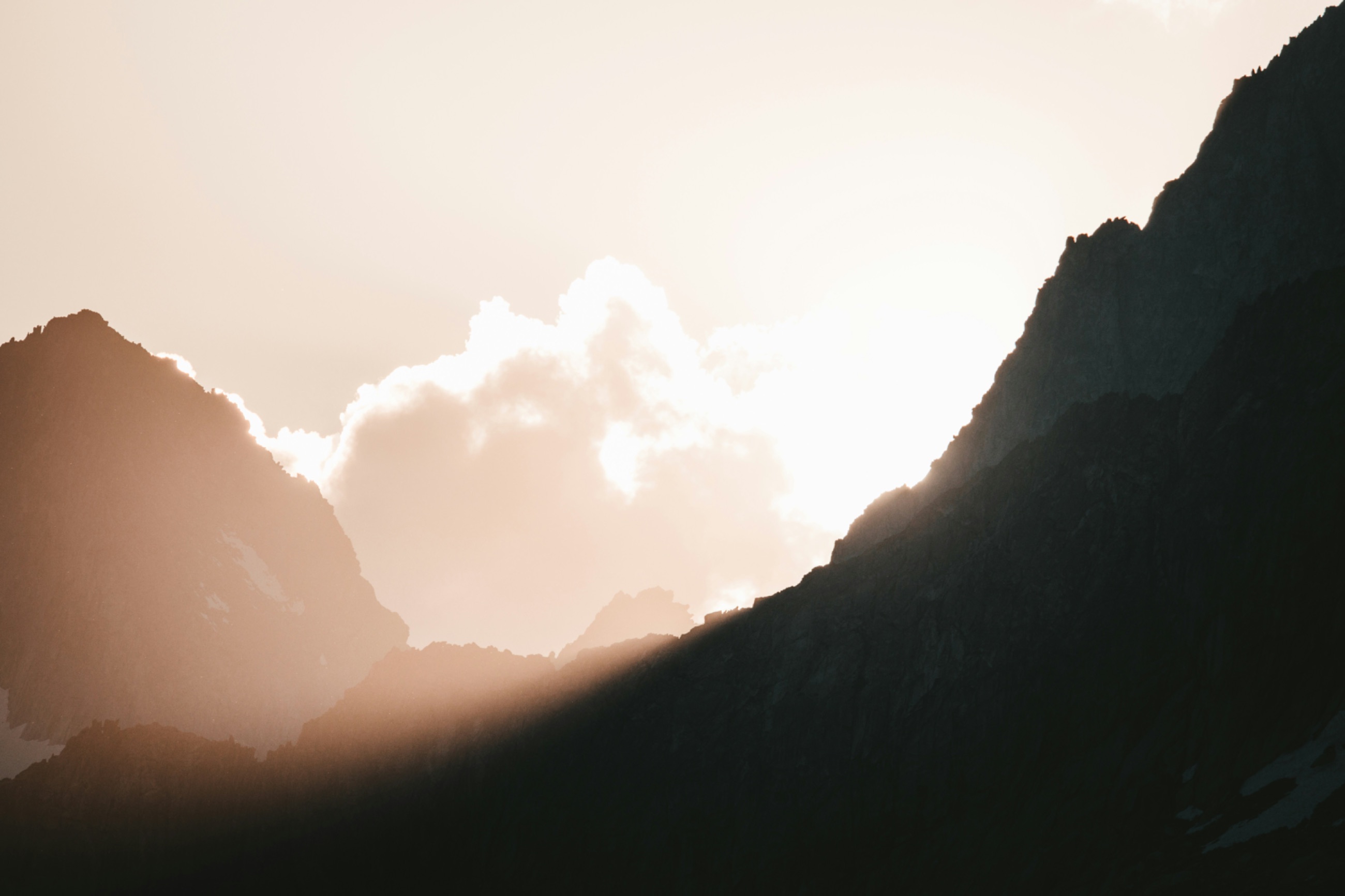 Sunrise over a mountain range
